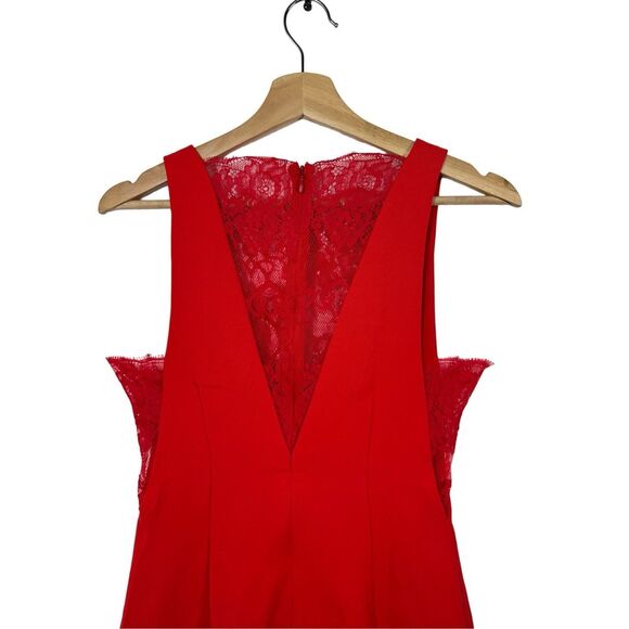 NWT NBD Britney Mini Red Lace Panels Cocktail Sleeveless Dress size small - Picture 9 of 10